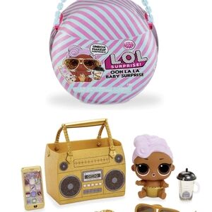 LOL OH OOH LA LA Lil DJ Big BB Baby Large Doll Playset Purse Eyeglasses Bag